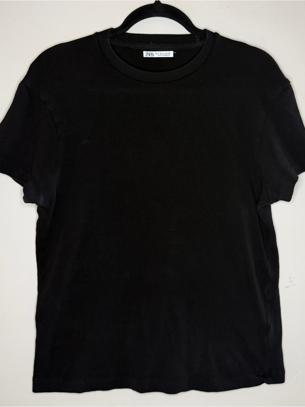 Zara Men Black Short Sleeve Crew Tee